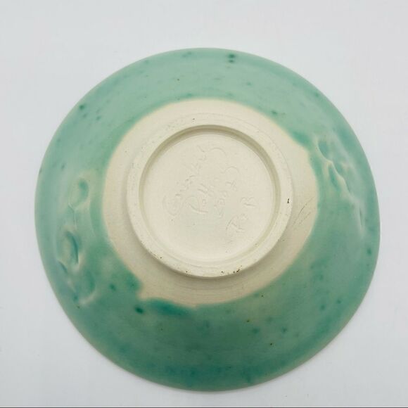 Greenbridge Handmade Sudio Art Pottery Aqua Gecko Lizard Bowl - Picture 5 of 6